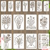 beinkmake 15Pcs Flower Bouquet Stencil PET Painting Templates Moon Inlay