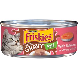 Purina Friskies Gravy Pate Wet Cat Food, Extra Gravy Pate With Salmon in Savory Gravy - (24) 5.5 oz. Cans