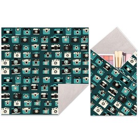 CREATCABIN Camera Lens Wrap Portable Protective Cosmetic Self-Adhesive Magic Cloth Makeup Bag Stylish Travel Organizer For Beauty Essentials Vacation Makeup Hold Home Daily Green 21.6x2.1.6 Inch