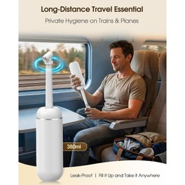 Redsack Bidé portátil Peri botella para mujeres, viajes, hombres, bidé personal de mano (Blanco)