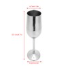 304 Stainless Steel Wine Goblet Champagne Glasses Drinking Cups 220ML