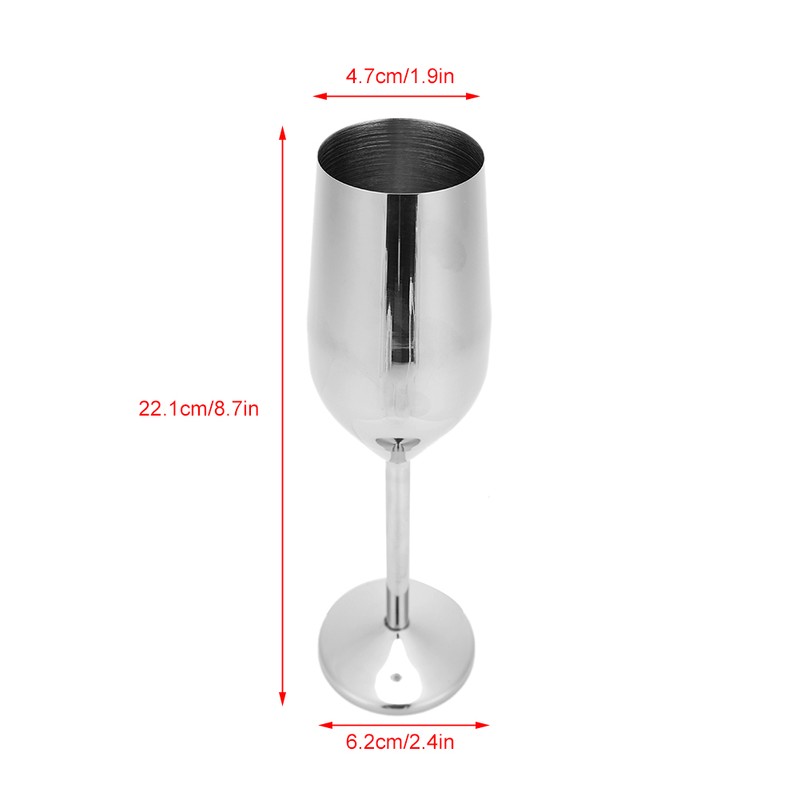 304 Stainless Steel Wine Goblet Champagne Glasses Drinking Cups 220ML