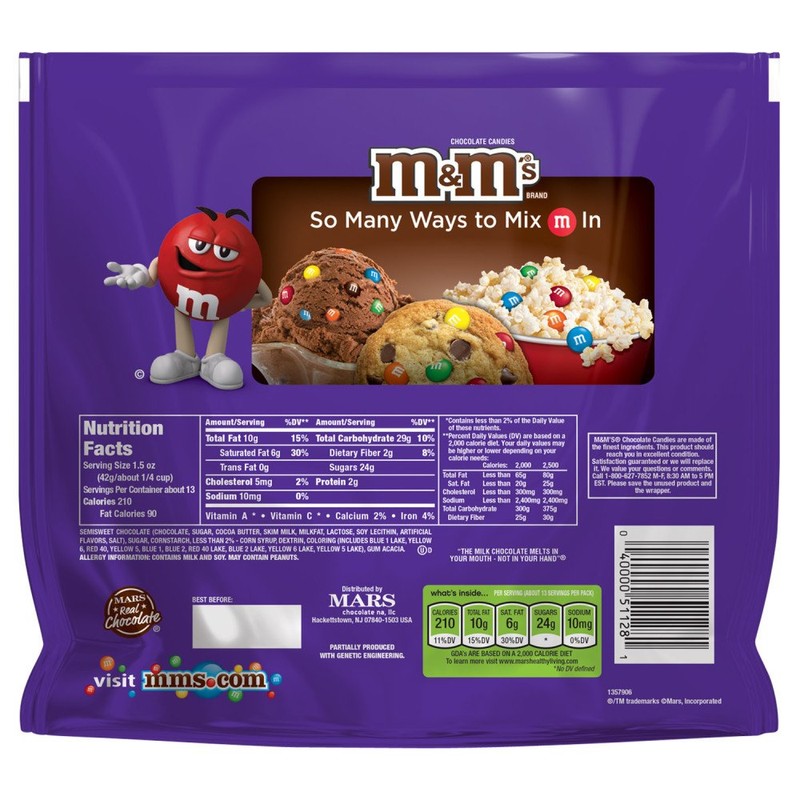 M&M'S 50% Cacao Dark Chocolate Candy, Family Size, 19.2 oz