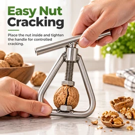 Manual Nut Cracker for Walnuts & Macadamia Nuts – Stainless Steel Hand Opener for Everyday Kitchen Shelling