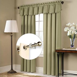 AZWOOD Adjustable Curtain Rod Bracket, Pack of 2, Heavy Duty Curtain Rod Brackets, Ceiling Hanger, Curtain Rod Holder, Cabinet Support, Hook, Mounting Rod Holder with Screw for Diameter