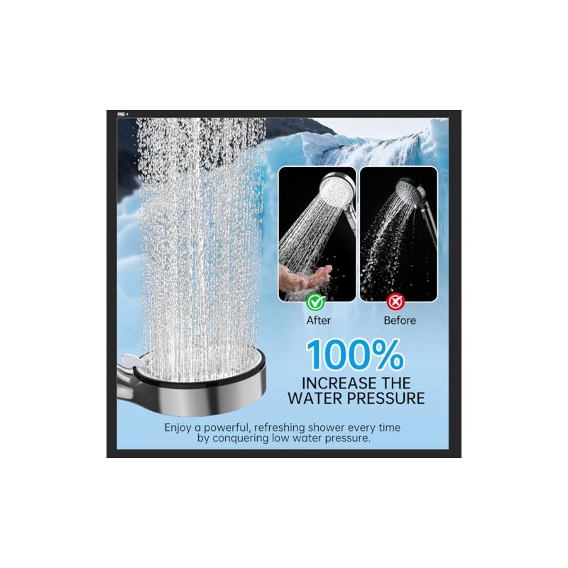 Filtered Shower Head with Handheld, 6-Spray High Pressure Shower Head