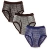 Gallo Boy's 3-Piece Brief, Top Span, Front Opening, Border, black/blue