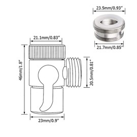 Brass Sink Valve Diverter Faucet Splitter for Kitchen or Bathroom Sink Faucet Faucet to Hose Adapter Faucet Adaptor Splitter Part M22 X M24 (Style A)