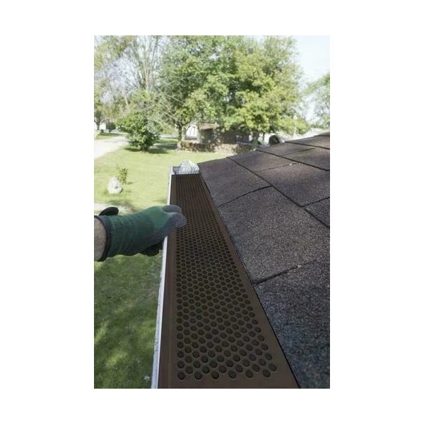 Thermwell 25-piece 36" BROWN Vinyl SnapIn Gutter Cover Mesh Guard