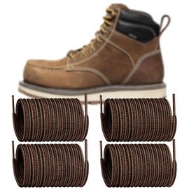 Endoto 2 Pairs Boots Shoe Laces for Keen Work Hiking Hunting Round Replacement Shoelaces(Color:Black&Brown,Size:62Inch)