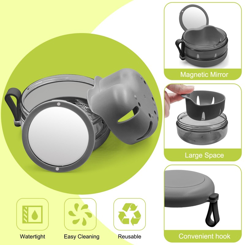THSTOIC Denture Case & Cup, Travel Retainer Case with Mirror,