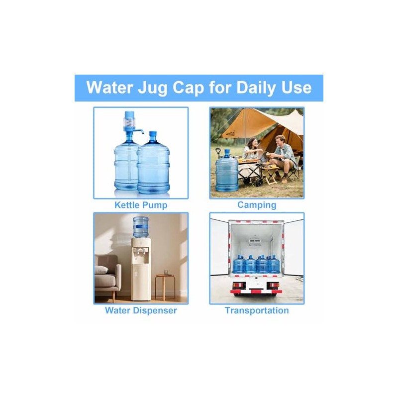 3 Pack Reusable 3 & 5 Gallon Water Jug Cap,