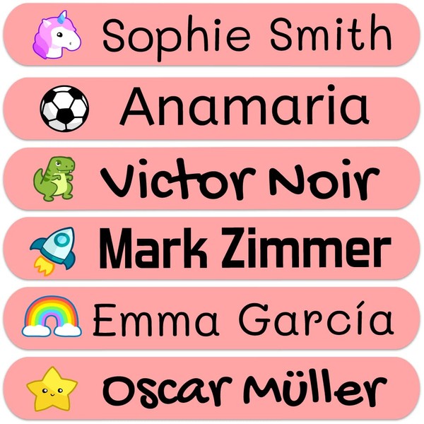 50 Personalised Sticky Labels 6 x 1cm for marking objects,