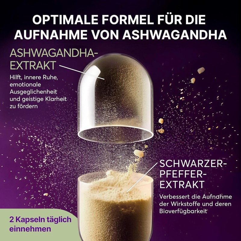 Ashwagandha Capsules - 600mg Root Extract with 5% Withanolides -