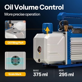 VIVOHOME 110V 1/3 HP 4.5CFM Single Stage HVAC Vacuum Pump and 4 Way AC Manifold Gauge Set Kit with Leak Detector 5ft Hoses for R134a R12 R22 R502 R410a Air Conditioning Refrigeration Recharging