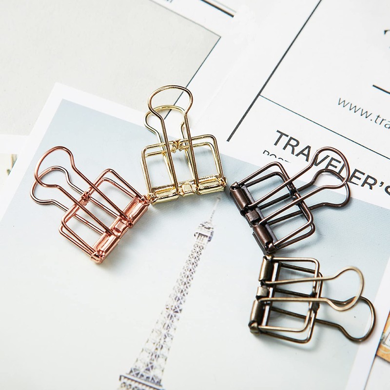 9pcs 51mm Skeleton Binder Clips Large, Hollow Metal Clips Metal
