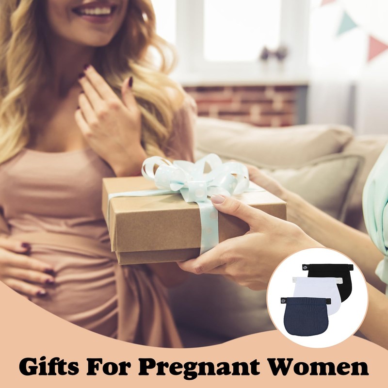 3er Set Schwangerschafts-Hosenerweiterung, Verstellbarer Bund für Schwangere Damen, Elastische Bauchbandverlängerung,