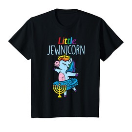 Little Jewnicorn Cute Hanukkah Chanukah PJs Toddler Girls T-Shirt