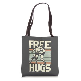Retro Wrestling Ring Match Vintage Style Free Hugs Wrestlers Tote Bag