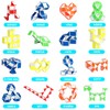 21 Pack 24 Blocks Magic Snake Cube Fidget Toy,Mini Twist