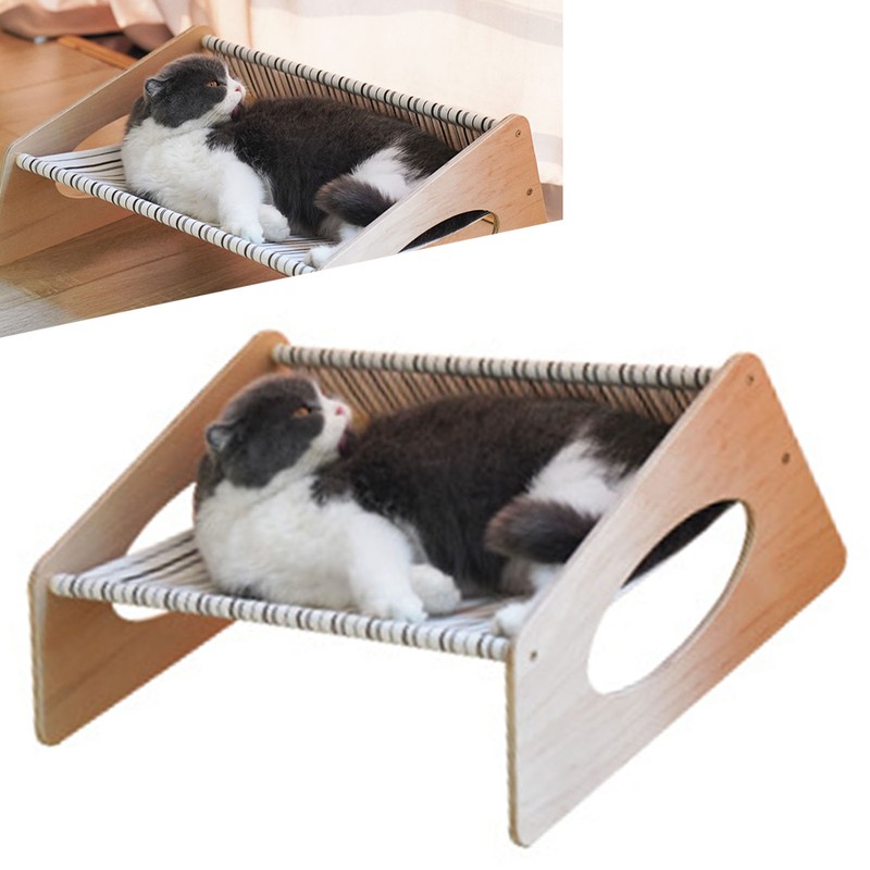 Cat Bed Hammock Medium Breathable Sturdy Linen Comfortable Elevated Cat