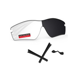 iLikeo PRO+ Polycarbonate Non-Polarized Replacement Lenses & Rubber Kits for Oakley Radar Path Sunglasses - Transparent Photochromic & Anti Fog