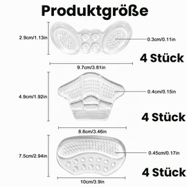 6 Stück Unsichtbare Silikon Fersenpolster,fersenschutz für schuhe