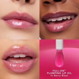 Buxom Full On Glossy Lip Oil - Non-Sticky, All-Day Juicy Hydration & Instant Plumping - Lightweight, Comfortable Wear, Infused with Unique Peptide Complex for Soft Lips (Berry Blast - Fuchsia)