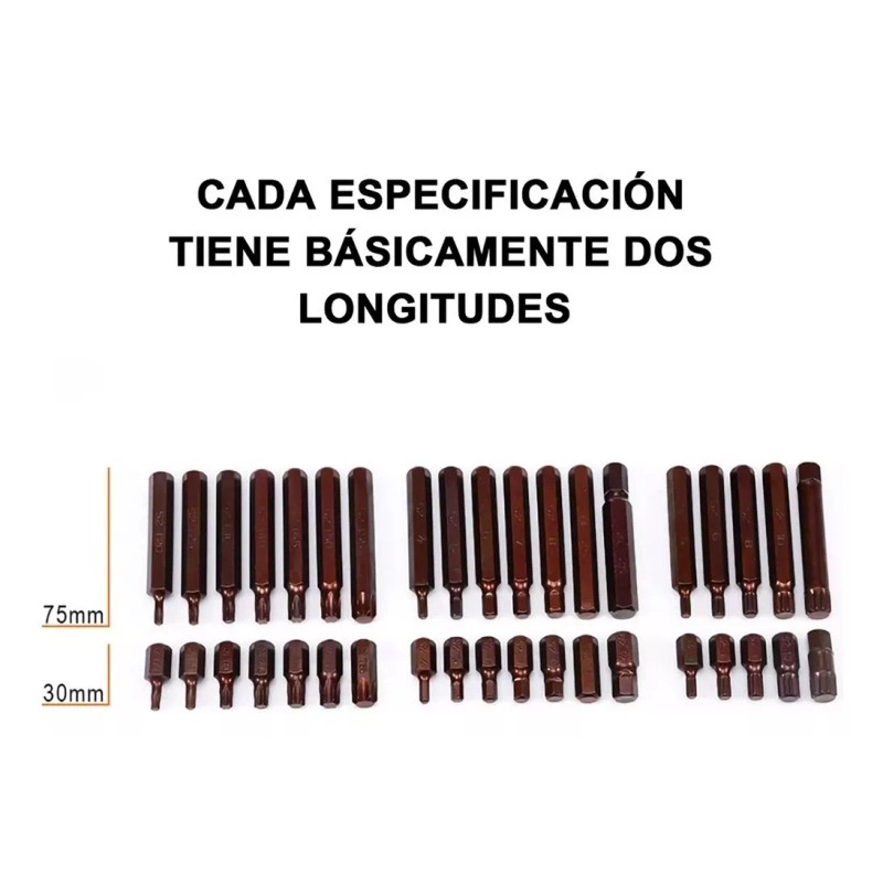 Generic Torx Y Hexagonales Con Adaptador, 40 Piezas