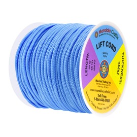Mandala Crafts Strings Lift Cords - Roman Shades Cord Light Blue 3mm Nylon Cord - 55 Yds Braided Nylon String