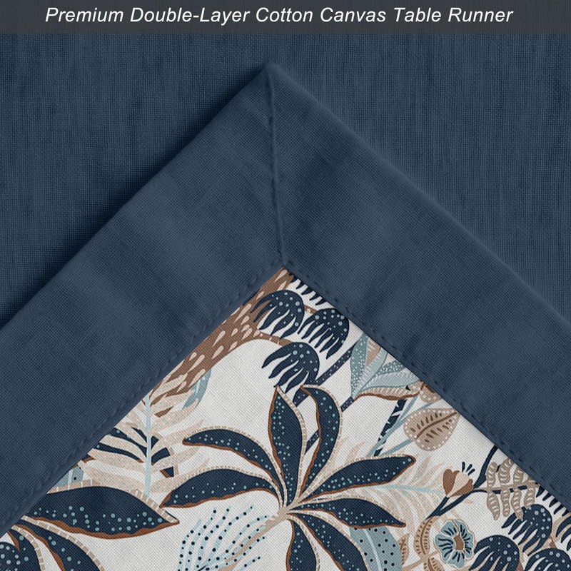 Vargottam Double Layer Cotton Table Runner with Border - Tropical