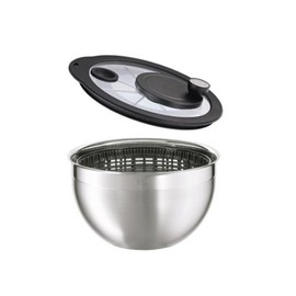 Rosle 15695 Stainless Steel Large Salad Spinner with Glass Lid