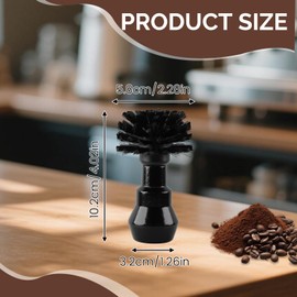 Bamynoir Coffee Portafilter Cleaning Brush, Wooden Construction, Designed for 58MM Portafilters, Efficiently Removes Coffee Grounds,(58mm Black)