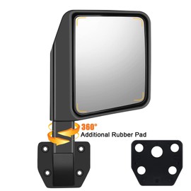 Side Mirrors for Half Doors Fits with Tubular Doors Side View Mirror Reflection Mirrors Compatible with Jeep Wrangler TJ JK JL Gladiator JT 97-24 -1 Pair