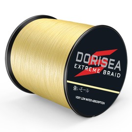 DORISEA Extreme Braid 100% Pe Braided Fishing Line 6-300lb 100m Fishing Line Abrasion Resistant Incredible Superline Zero Stretch Small Diameter (Yellow, 30lb/0.26mm)