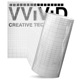 High Gloss Clear Vinyl Transfer Paper Self-Adhesive 12 Inch x 10ft Roll w/Grid Backing 3mil (2 Rolls)
