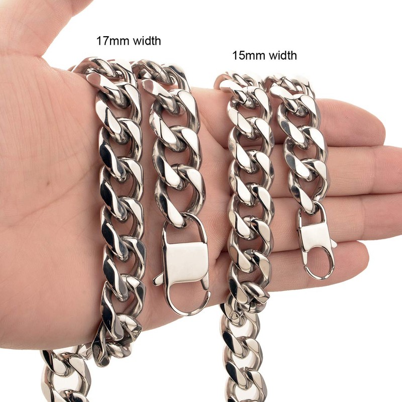 Hip Hop Mens Choker Stainless Steel Miami Chain Curb Cuban