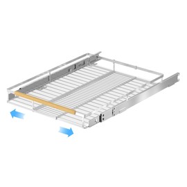 blitzlabs Expendable Pull Out Cabinet Organizer Bottom Mounted Slide Out Kitchen Cabinet Shelf Stainless Steel Heavy Duty for Pot and Pans, Chrome