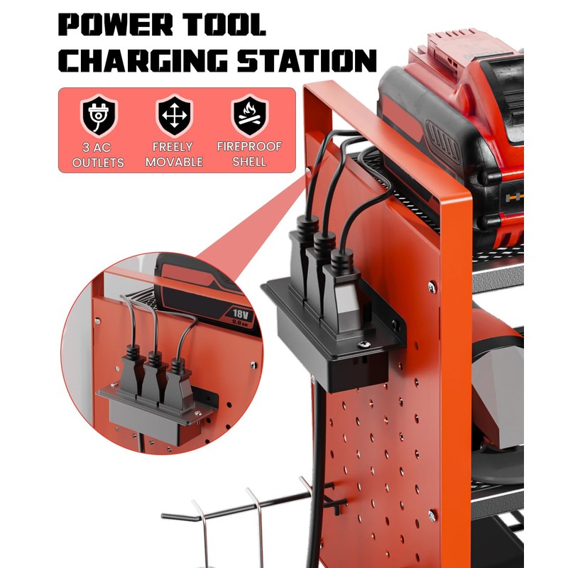 Kweetle Heavy-Duty 48" Wall Mount Power Tool Organizer with Charging
