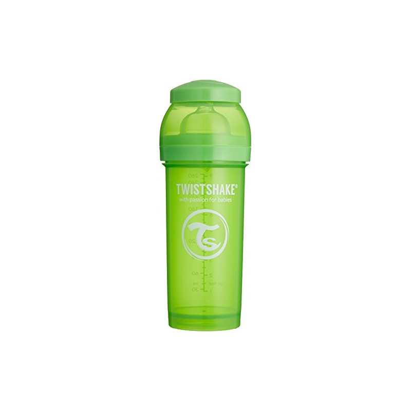 TWISTSHAKE Twist Shake Colorful Baby Bottle Plastic 260ml Green