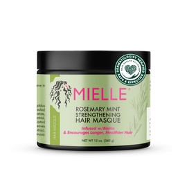 Mielle Organics Mielle Organics Rosemary Mint Strengthening Hair Masque, Essential Oil & Biotin Deep Treatment, Miracle Repair for Dry, Damaged, & Frizzy Hair, 12 Ounces