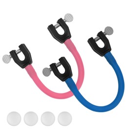 2pcs Ski Tip Connector with 4pcs Spacers for Kids, Portable Ski Connector Ski Training Aid Clip Snowboard Accessories for Kids Beginners (Pink,Blue)