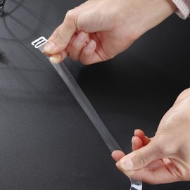 Clear Bra Straps, 3-Pairs Invisible Non-Slip Adjustable Bra Straps for Strapless Bra (15mm)