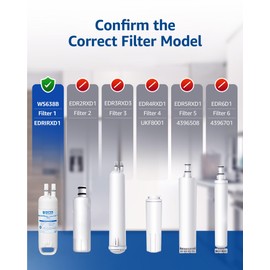 Waterspecialist EDR1RXD1 Water Filter Replacement for W10295370A, Everydrop® Filter 1, EDR1RXD1B, P8RFWB2L, P4RFWB, Kenmore® 46-9081, 46-9930, WS638 Refrigerator Water Filter, 4 Filters