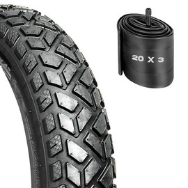 Allscape 20x3 Fat Bike Tires – Heavy Duty 20 Inch Fat Tire for MTB & EBikes, Durable All-Terrain Directional 2X Thicker Than Stock Tires – 1 Pack – USA Customer Support