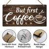 But First Coffee Sign - Wooden Coffee Bar Art, 6