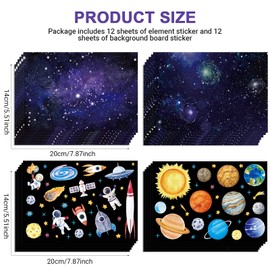 Space Stickers for Kids Solar System Astronaut Stickers Mix and Match Outer Space Stickers DIY Outer Space Wall Make Your Own Sticker for Kids Educational Learning Birthday (24 Sheets)
