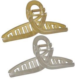 Qishing Big Hair Claw Clips Large Butterfly Hair Clips for Women Large Jelly Clip Larger Size Hair Clip for Girls Hair Accessories for Long Thick Hair，Shark Hair Clips waterproof Lightweight Butterfly Fashion Accessories for Women Girls. (jade green,gray