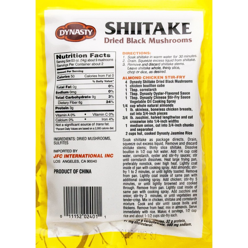 Dynasty Shiitake Dried Black Mushrooms, 1 Ounce (Pack of 12)