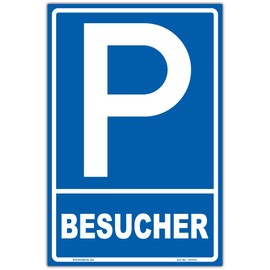 Schild "Parken - Besucher" Hinweisschild 300x200 mm hochkant, stabile Aluminiumverbundplatte 3mm stark